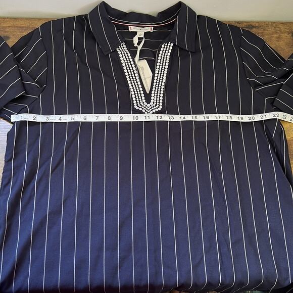 Tommy Hilfiger Navy Striped V-Neck Tunic - Picture 5 of 10